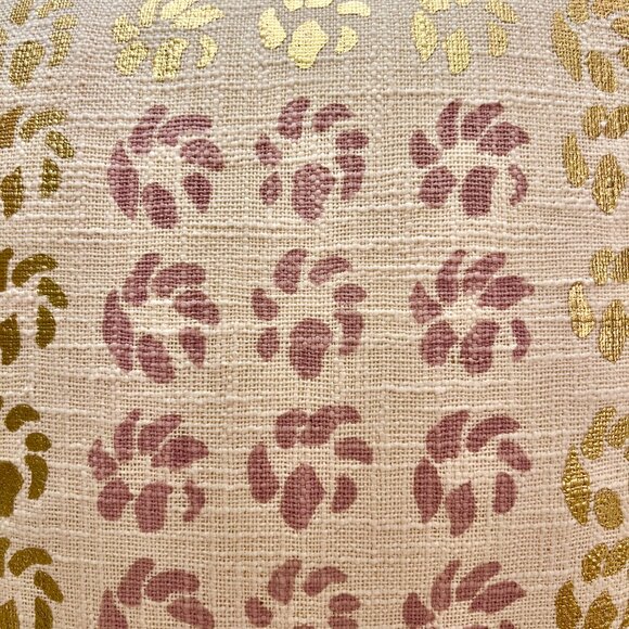 Anthropologie Tasselled Throw Pillow - Pink, Cream and Gold, Reversible - Picture 3 of 4